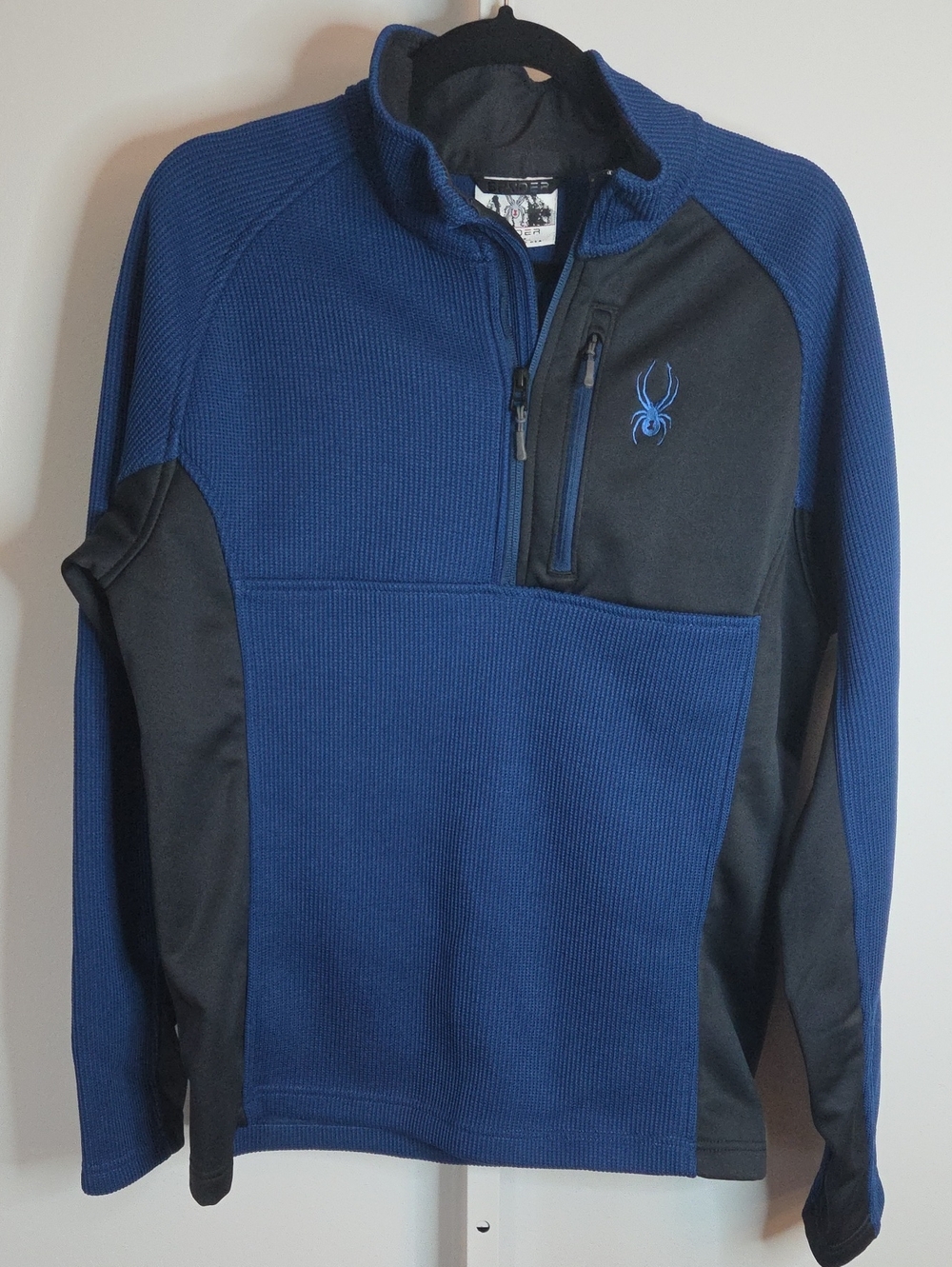 Spyder Men’s Gait 1/2 Zip Sweater Fleece Pullover Jacket Royal Blue Black M